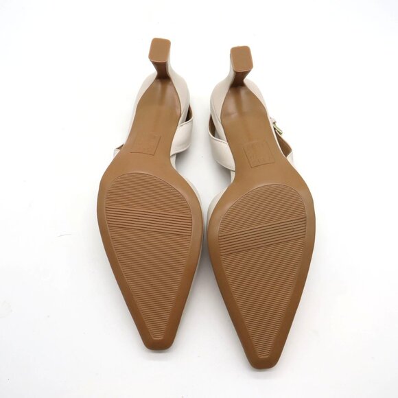 Naturalizer Womens Dalary Slingback Heels Cream Leather Upper 6.5 NEW - Picture 8 of 9